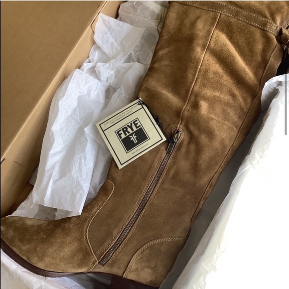 Frye Shoes - RARE NIB Frye Clara Over the Knee Suede Tassel Boots in Cashew Size 10